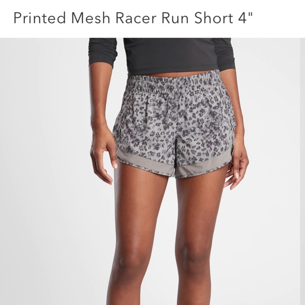 Athleta Printed Mesh Racer Run Short 4”